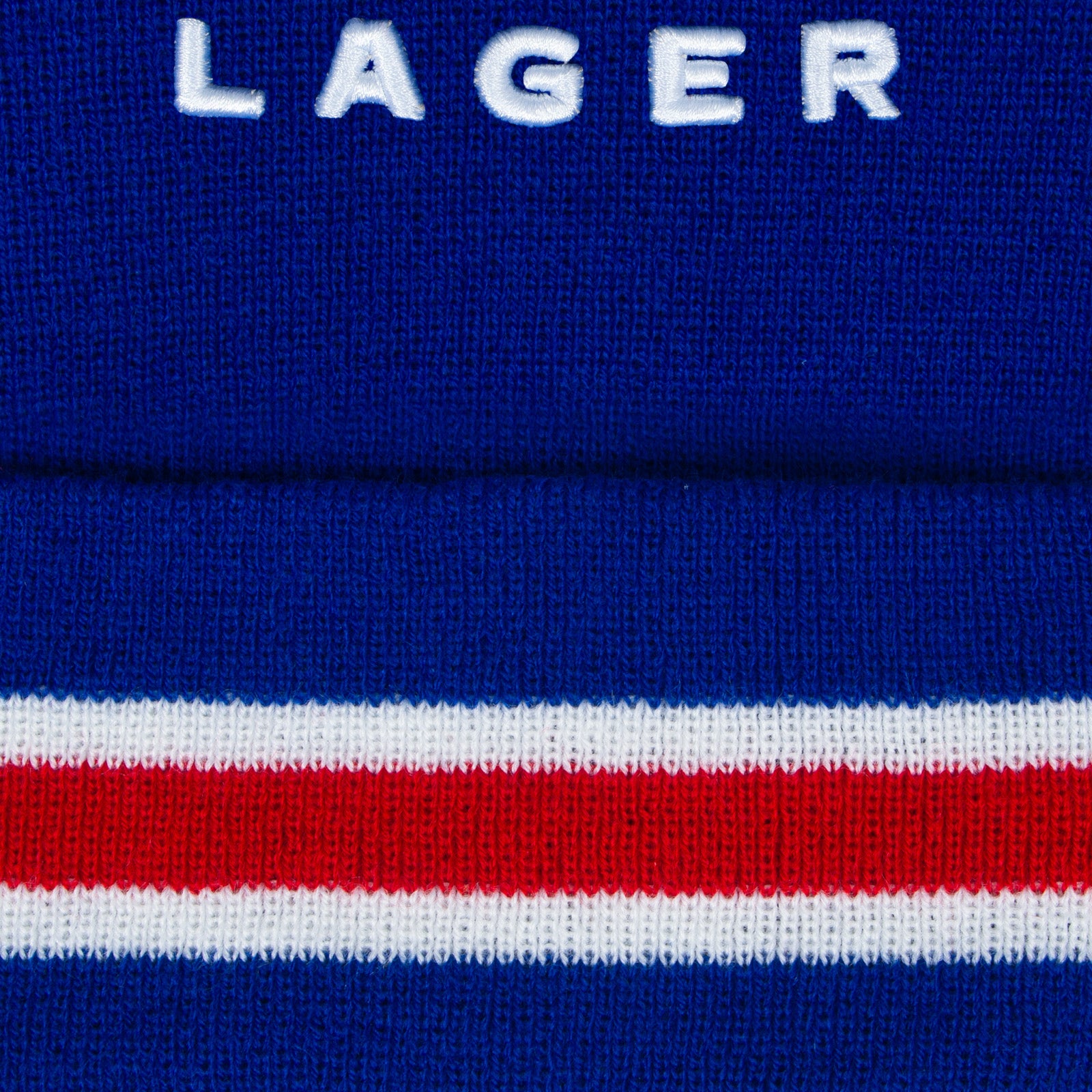 Rangers retro knitted bobble hat in blue 1996 colours