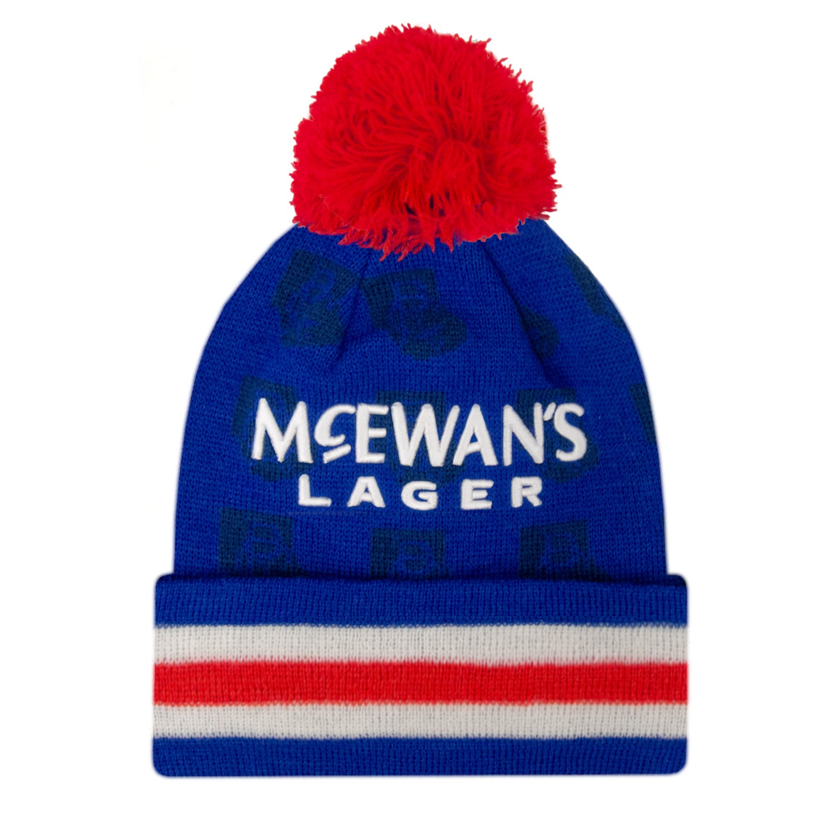 Rangers retro knitted bobble hat in blue 1996 colours