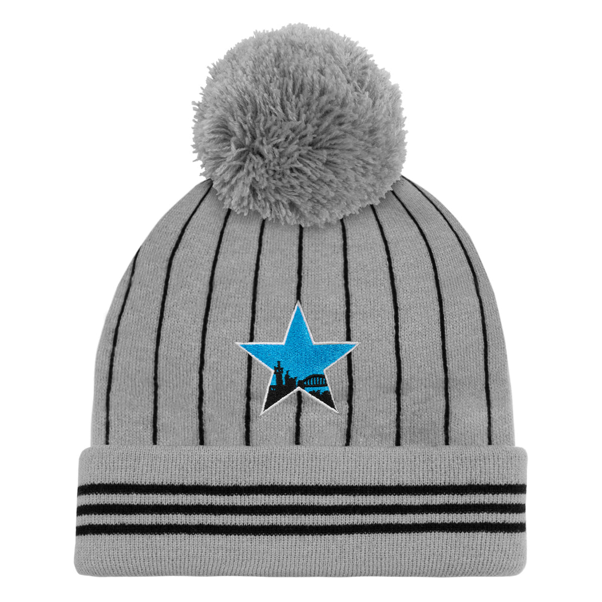 Newcastle United bobble hat in retro grey 1984 away colours