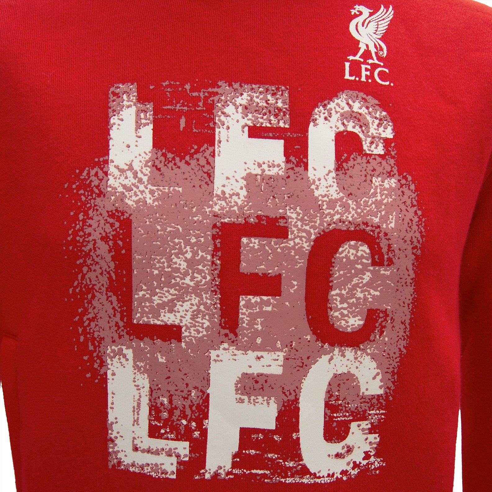 Liverpool kids hoodie in red with large LFC & Liverbird crest print to front.