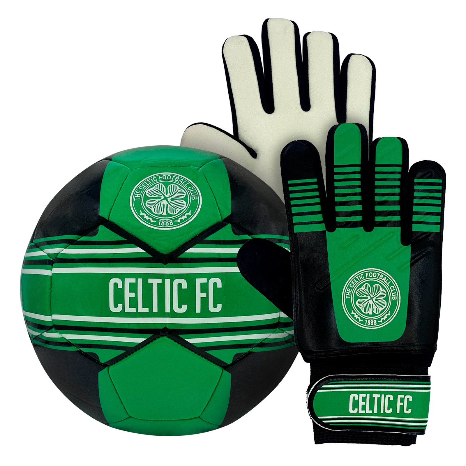 Celtic FC Size 4 Football Goalie Gloves Set