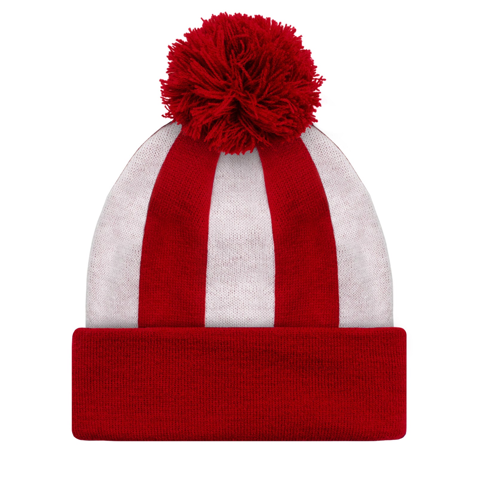 Sunderland retro knitted beanie hat in red & white