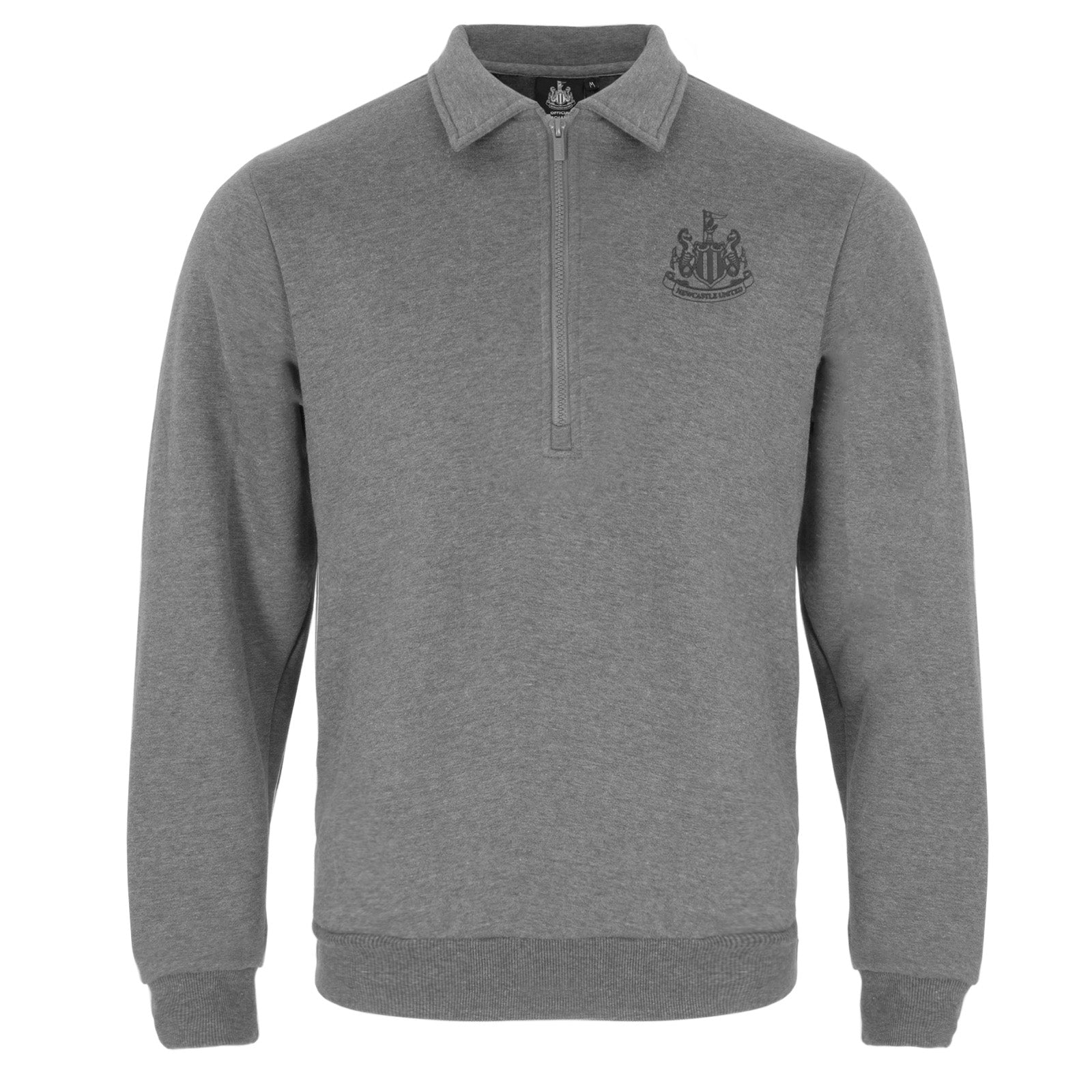 Newcastle Utd adults sweatshirt in grey with club crest to chest.
