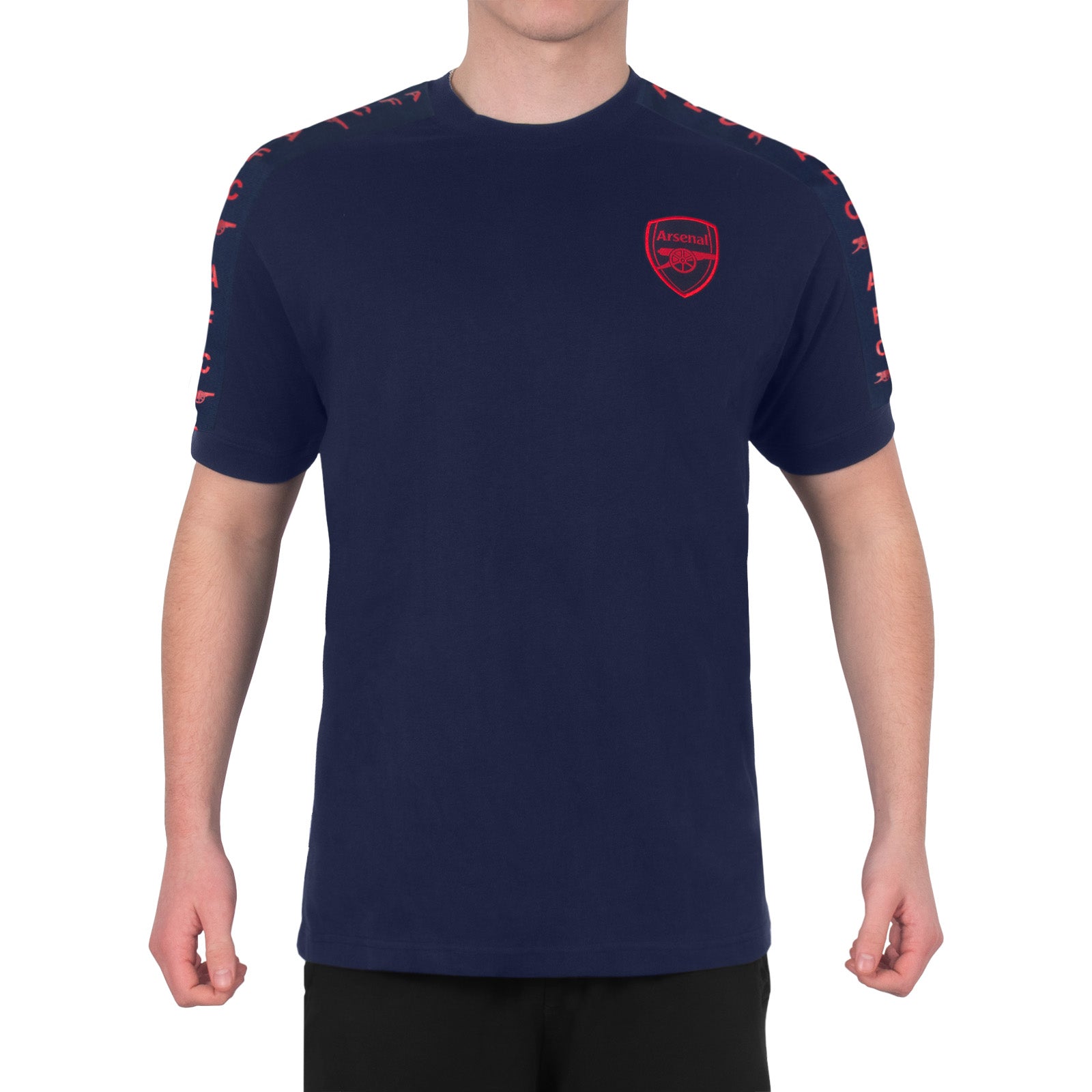 Arsenal adults T-shirt, short sleeves in navy blue with club crest to chest