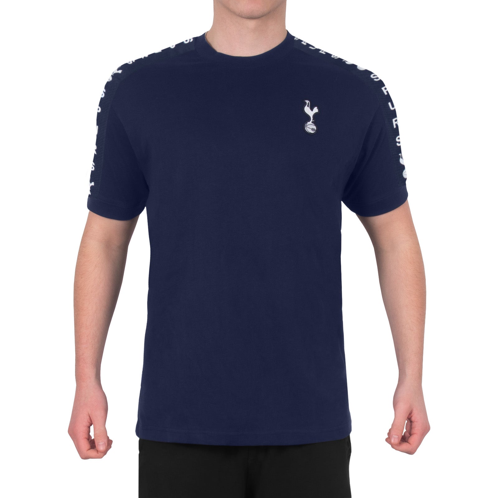 Tottenham Hotspur adults T-shirt, short sleeves in navy blue with club crest to chest