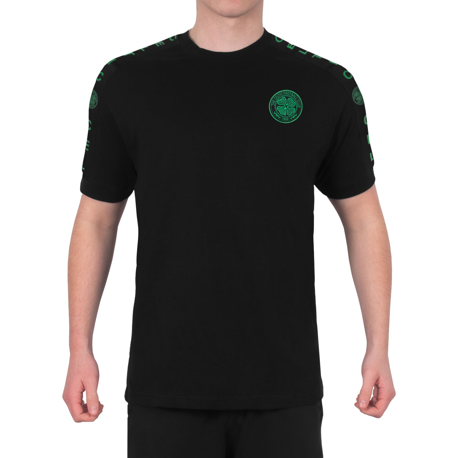 Celtic adults T-shirt, short sleeves in black with club crest to chest