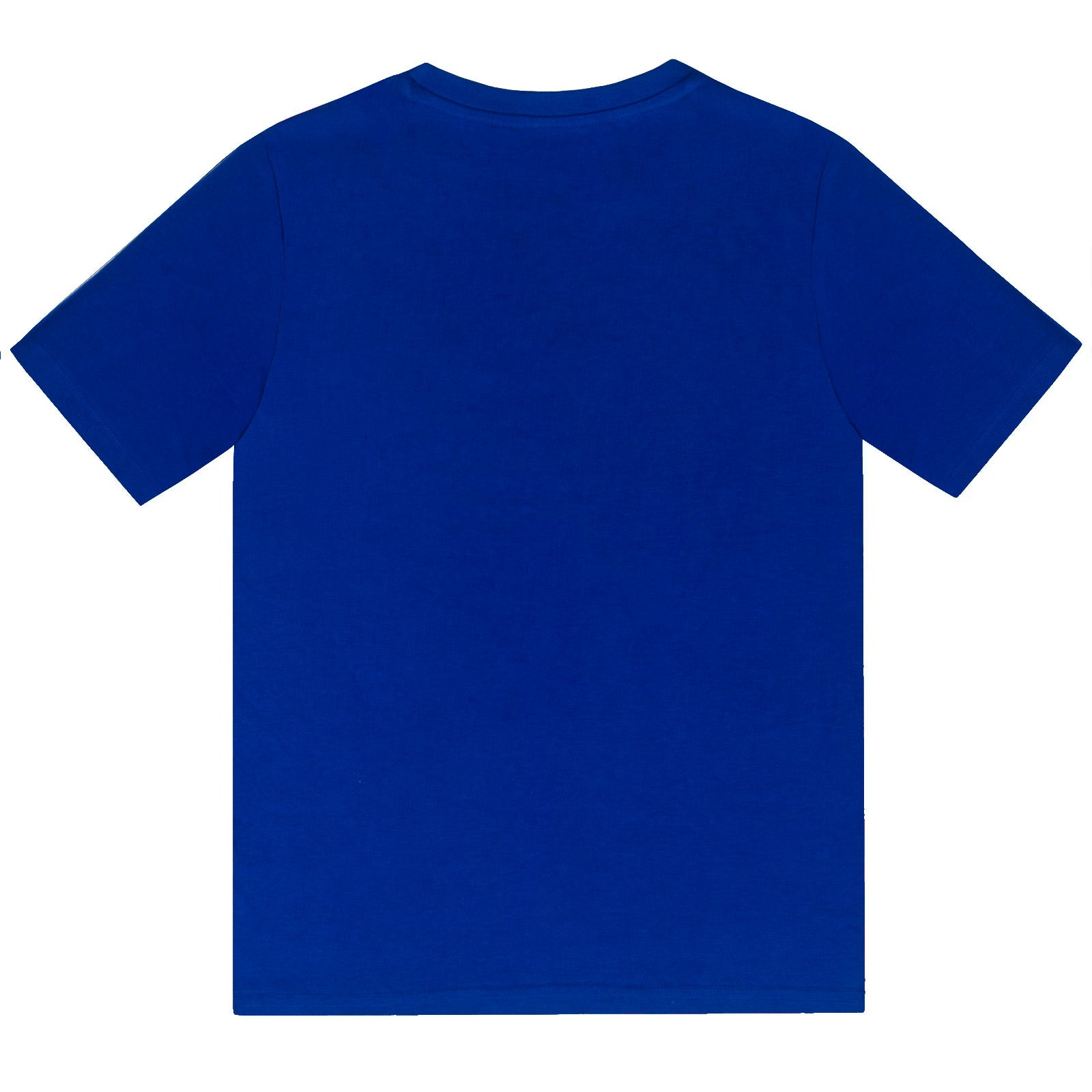 Real Madrid kids short pyjamas in reflex blue. Short sleeve top with graphic club crest and shorts also with crest to the leg