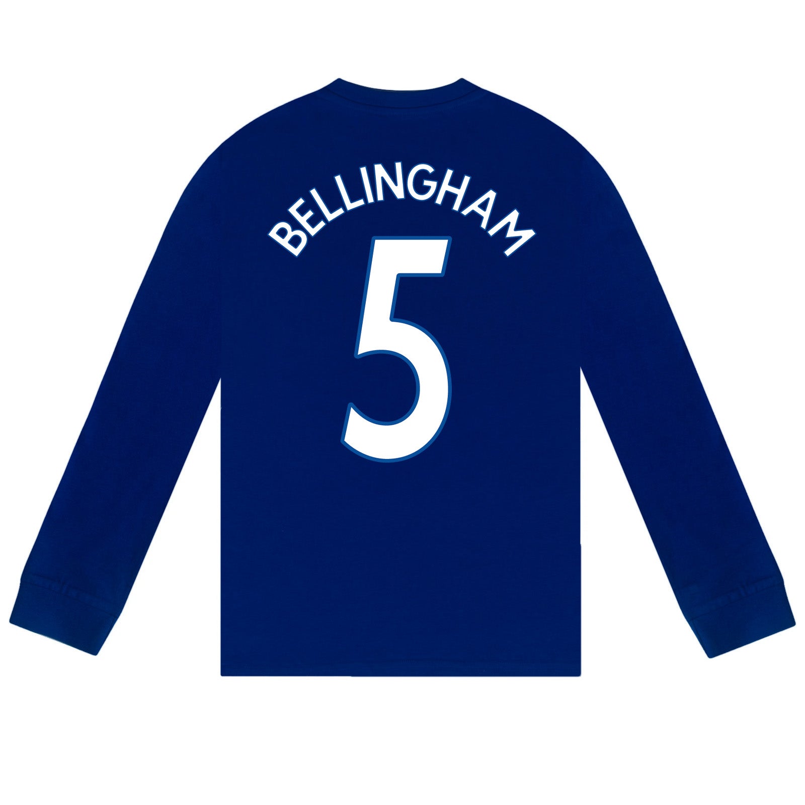 Real Madrid kids long pyjamas in reflex blue. Long sleeve top featuring the club crest. Long legged bottoms with the club crest and Real Madrid Text.