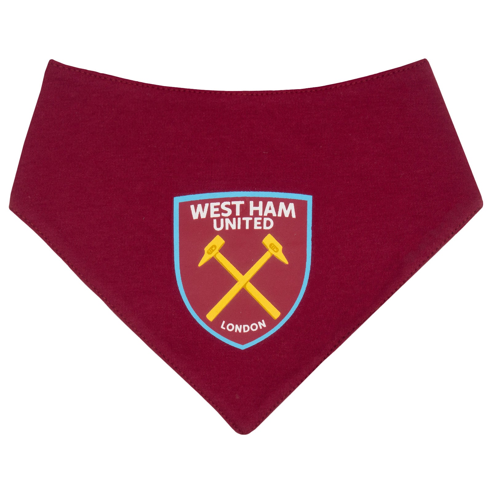 West Ham United FC baby 2pk bibs in claret & ecru