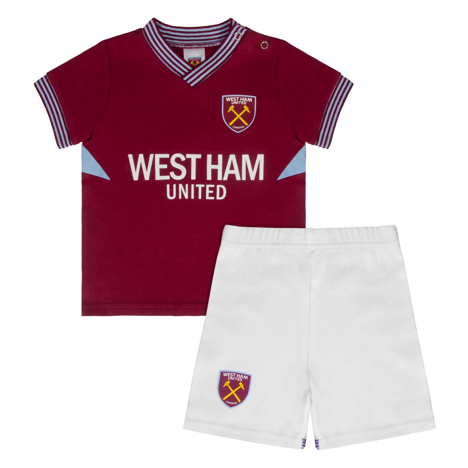 West Ham United FC baby t-shirt & shorts set in claret & blue