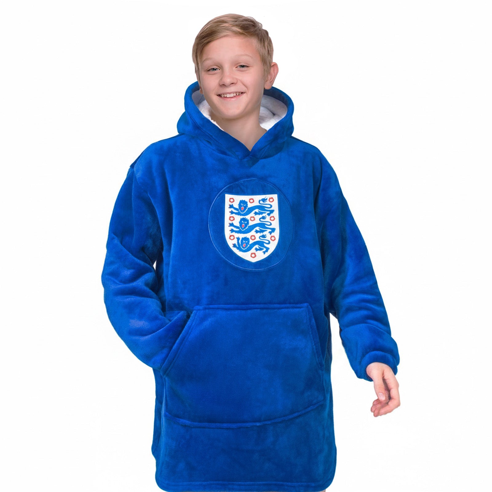 England oversized hoodie blanket for kids in blue