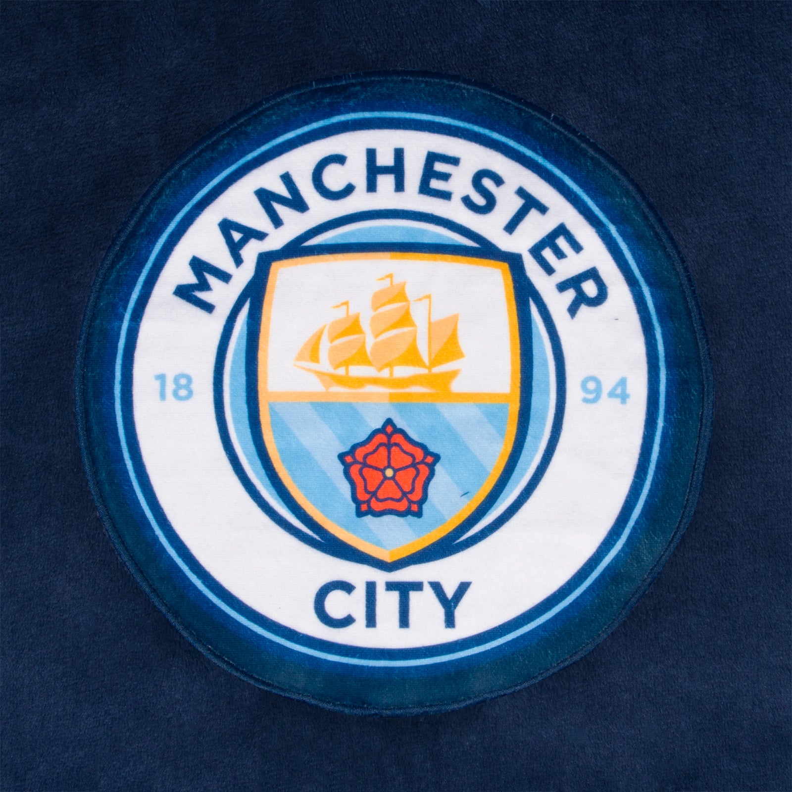 Man City oversized hoodie blanket for kids in navy blue