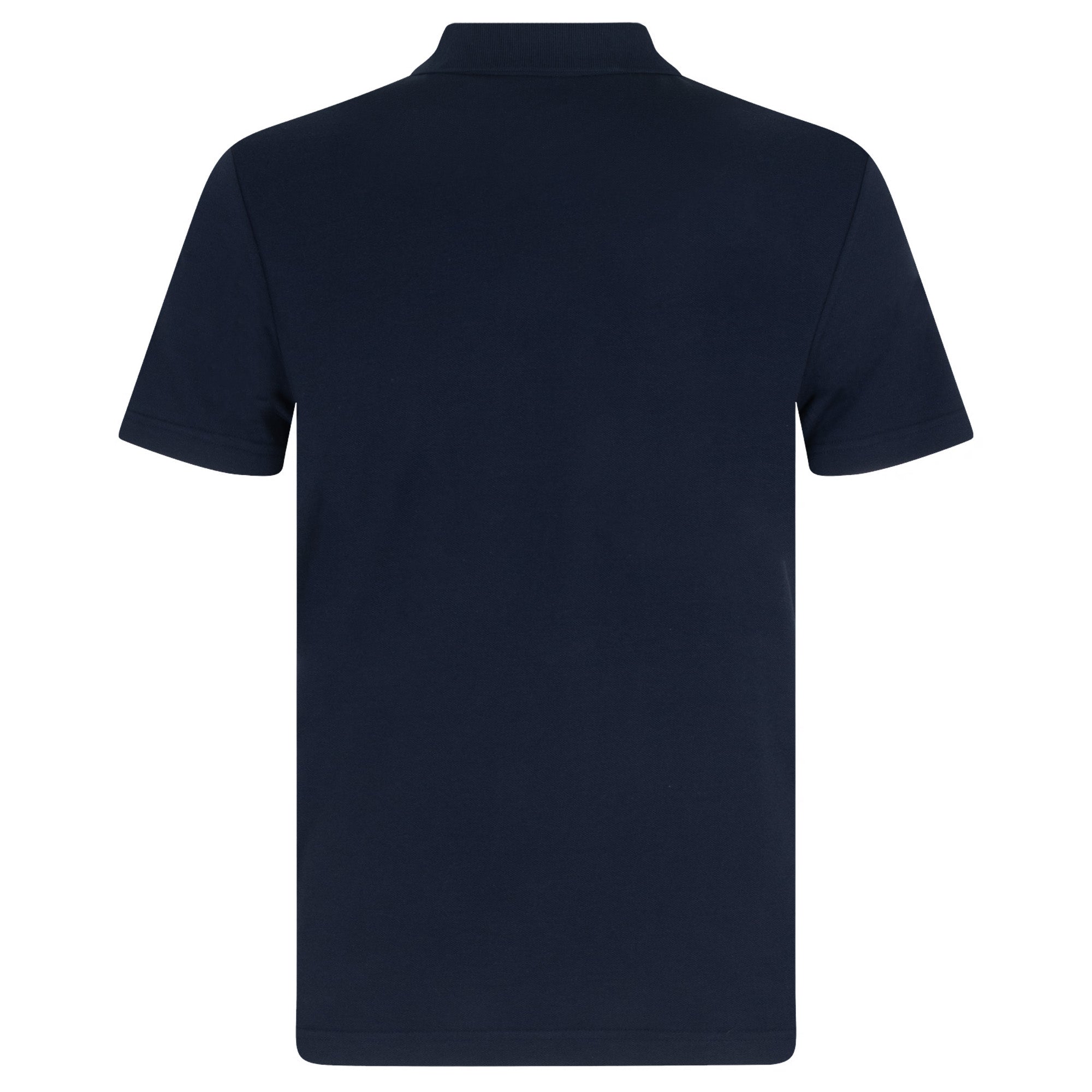 Scotland retro polo shirt in black, navy, royal & white with printed logo on the chest