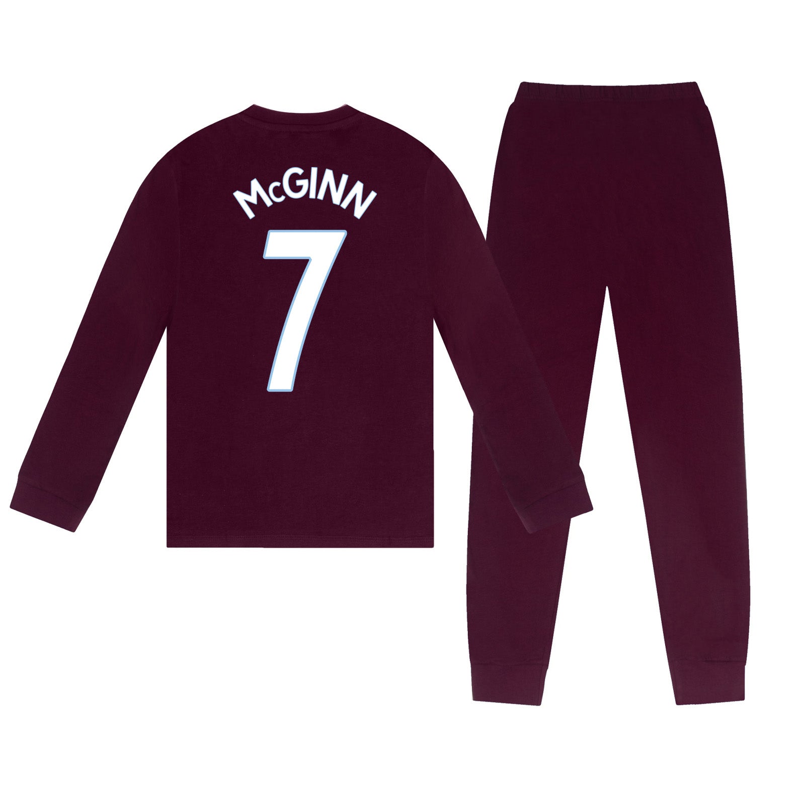 Aston Villa long pyjamas for kids in claret