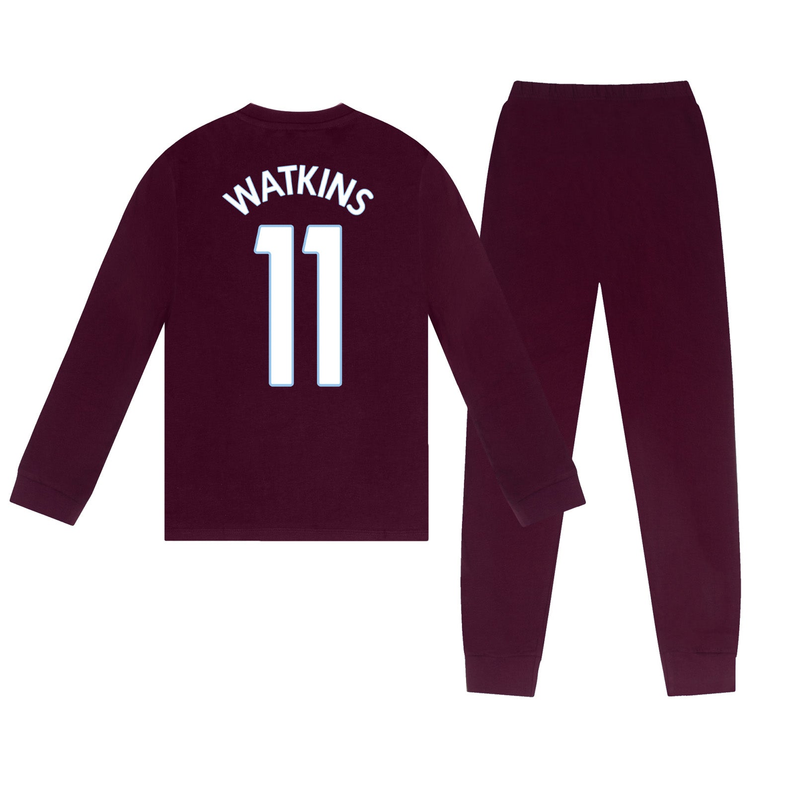 Aston Villa long pyjamas for kids in claret
