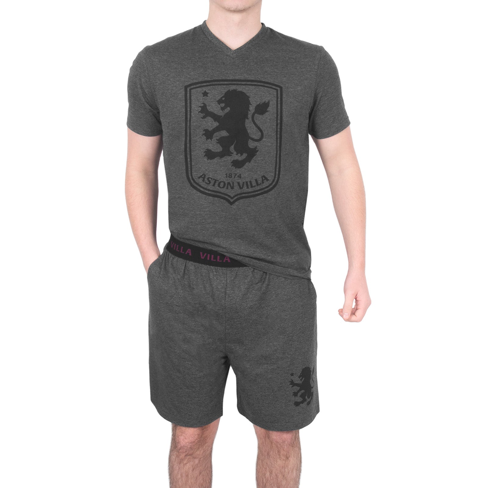 Aston Villa short pyjamas for adults in grey