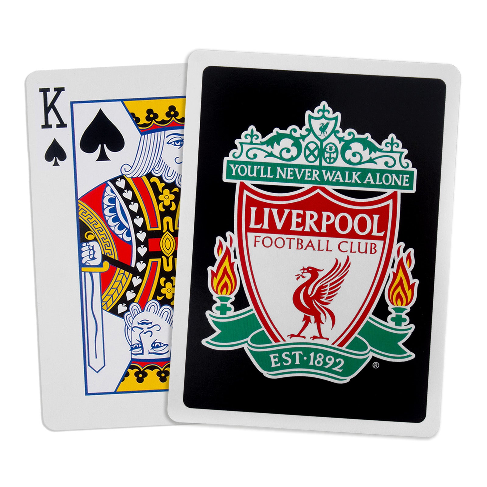 Liverpool Playing Cards in black with club crest on the back