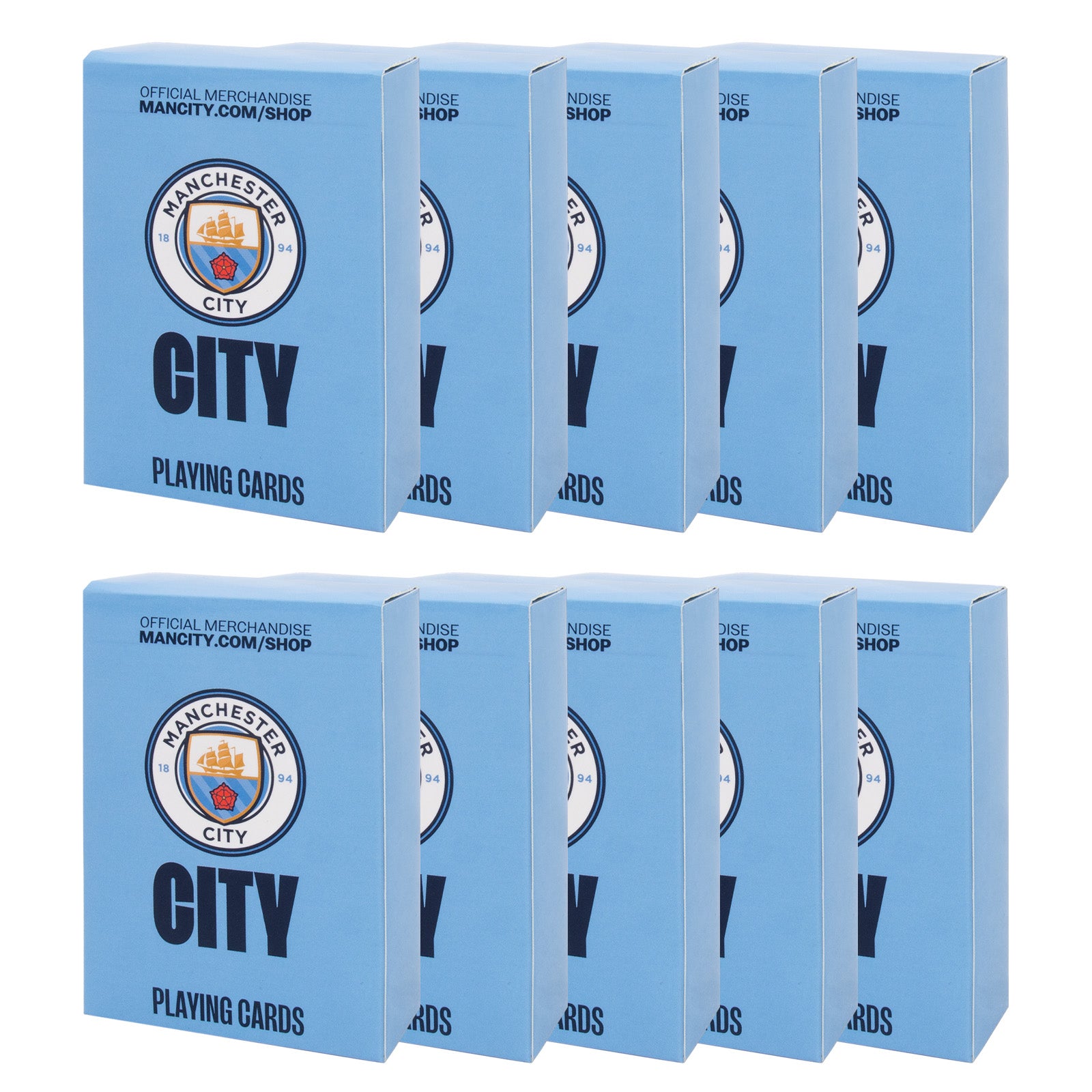 Manchester City Playing Cards in sky blue with club crest on the back