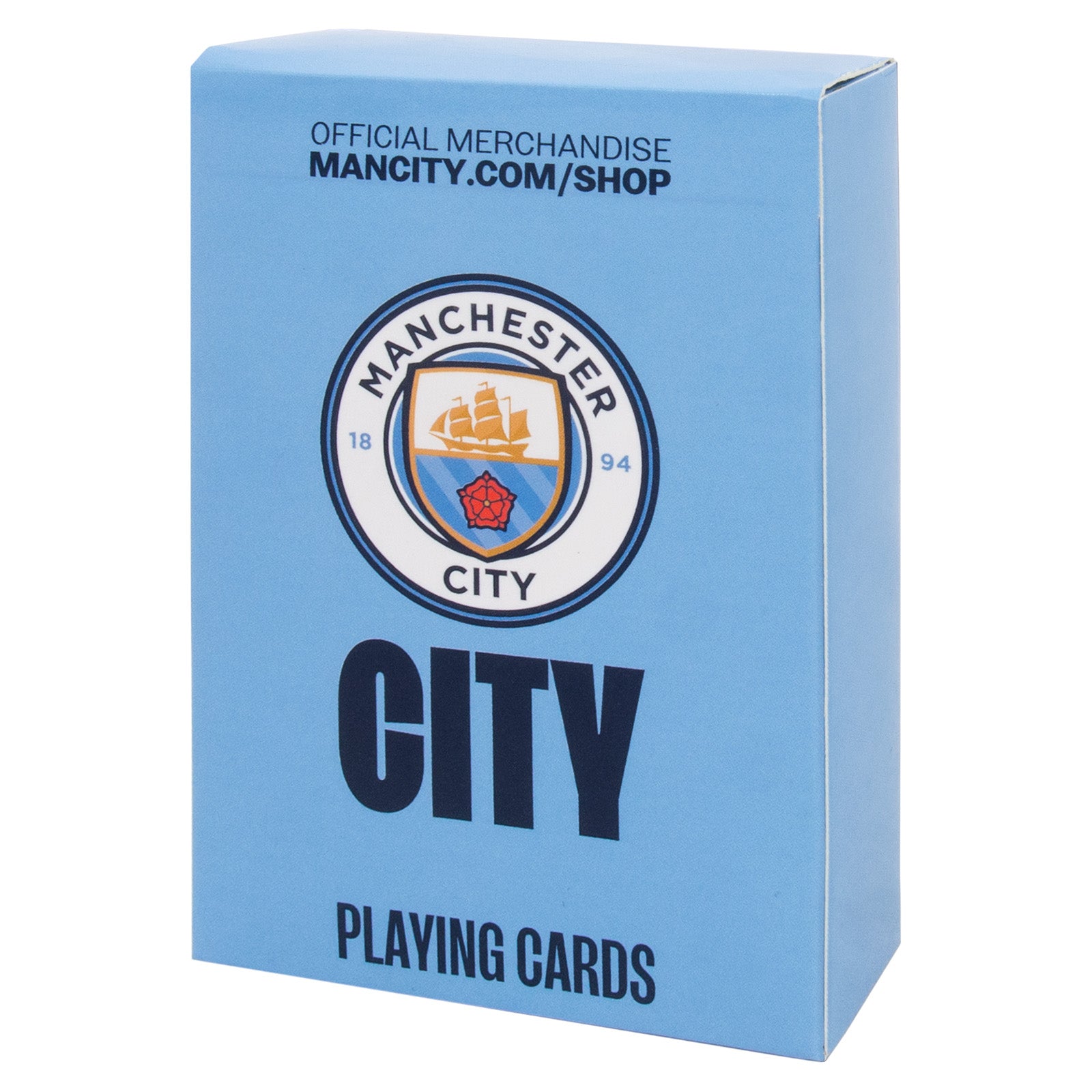 Manchester City Playing Cards in sky blue with club crest on the back