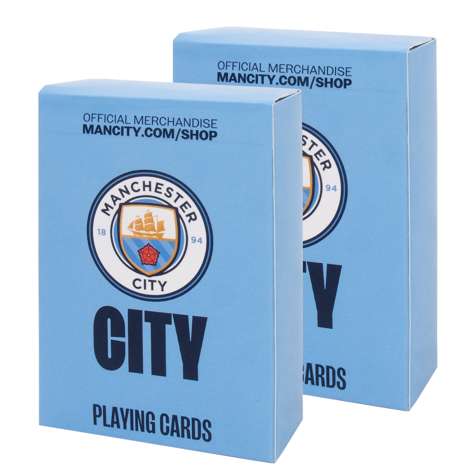 Manchester City Playing Cards in sky blue with club crest on the back