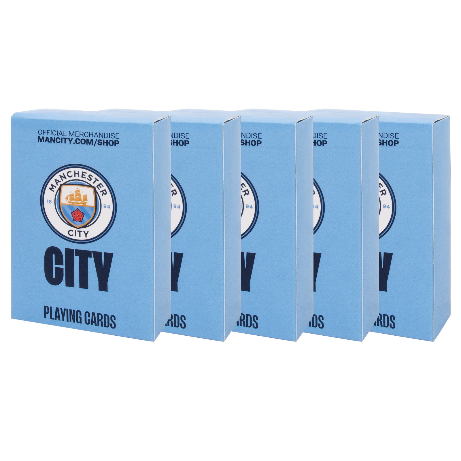 Manchester City Playing Cards in sky blue with club crest on the back