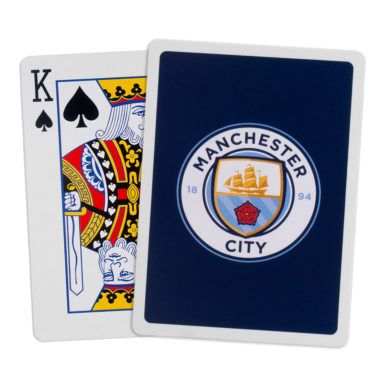 Manchester City Playing Cards in sky blue with club crest on the back
