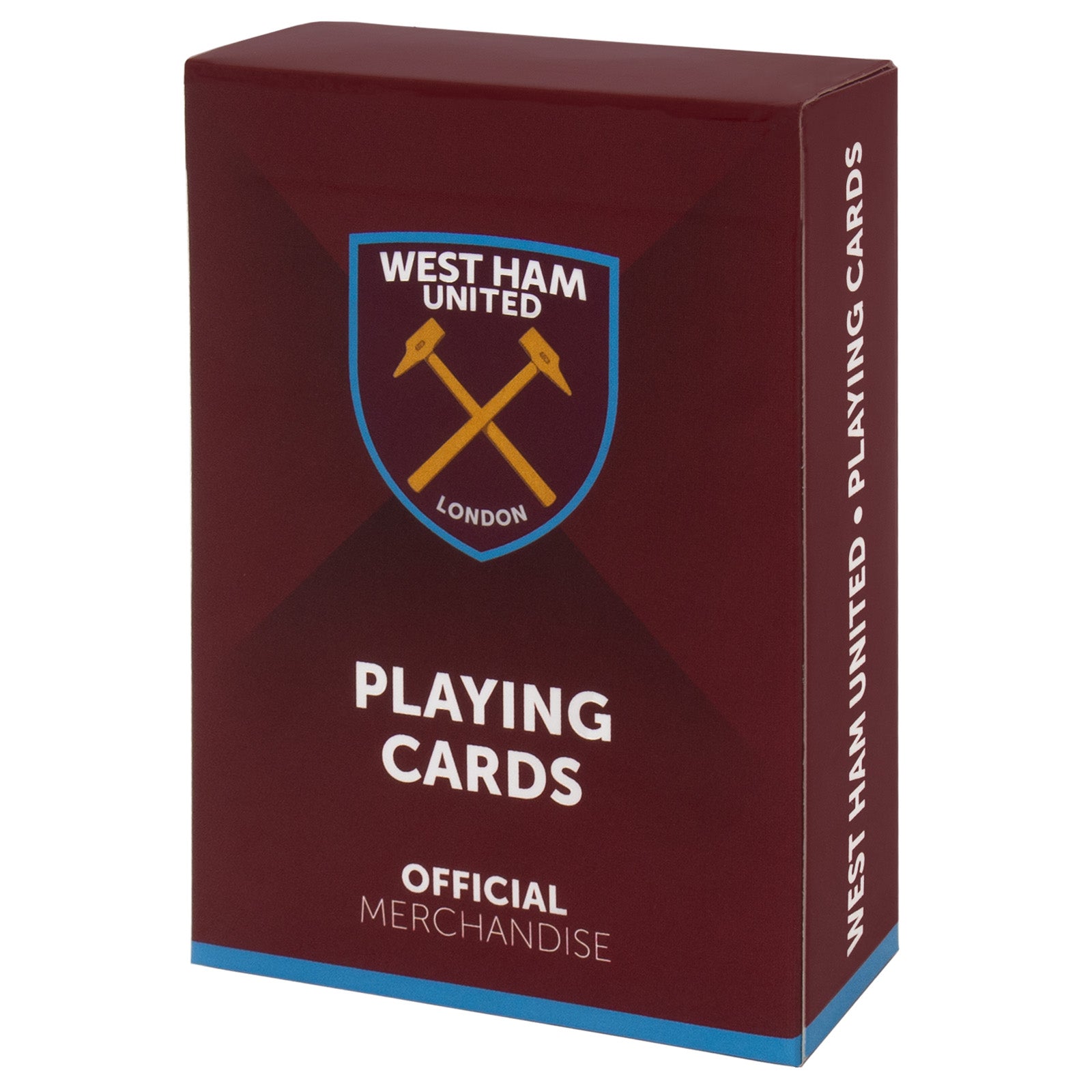 West Ham United Playing Cards in claret with club crest on the back
