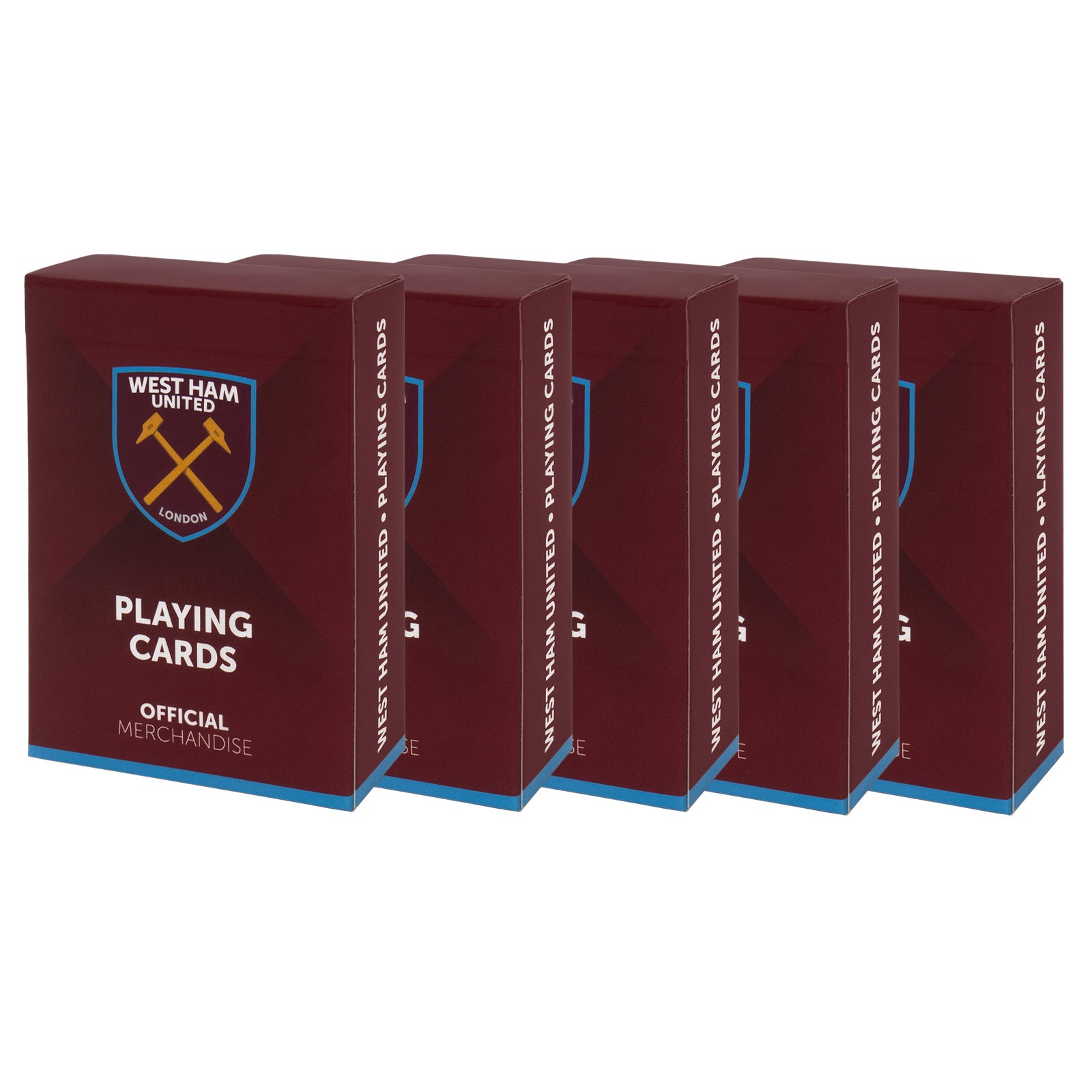 West Ham United Playing Cards in claret with club crest on the back