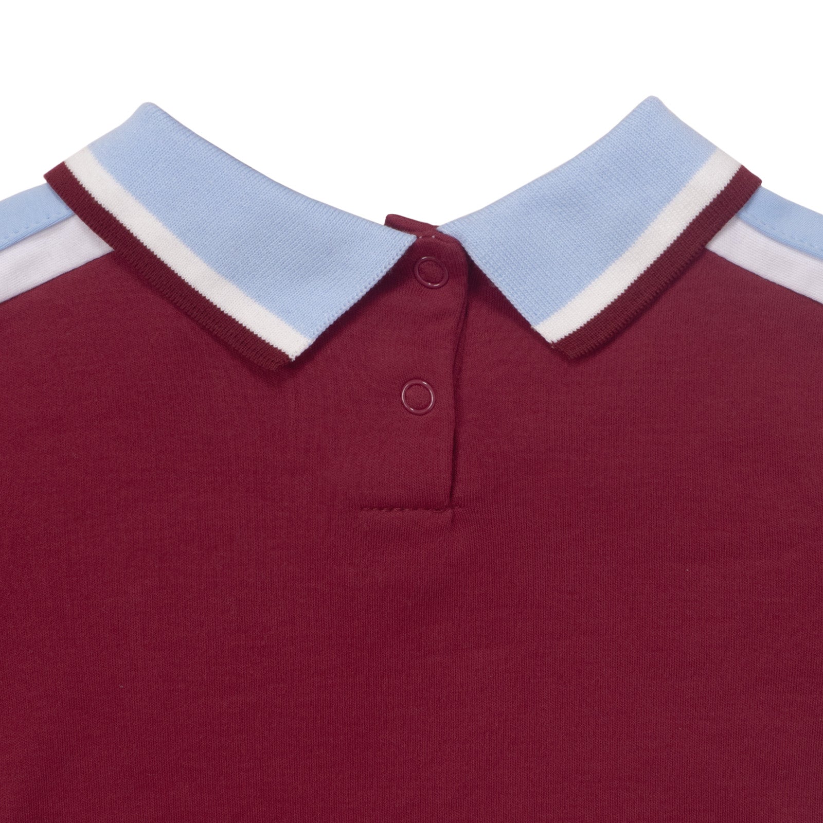 West Ham United FC baby sleepsuit in retro 2000 home kit colours