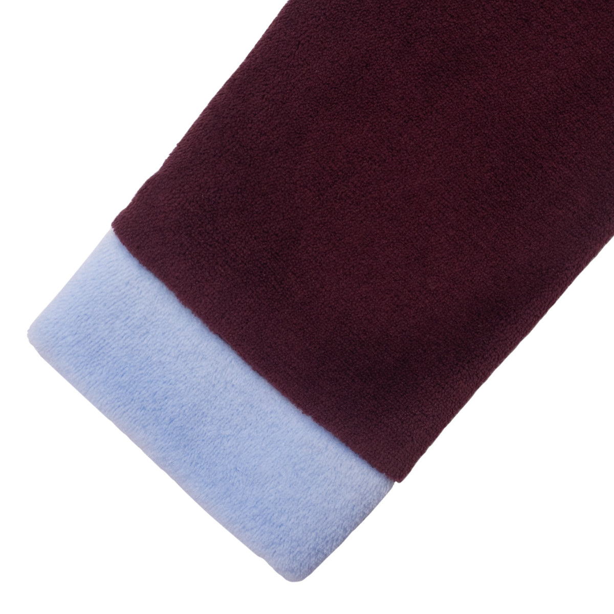 Aston Villa kids hooded dressing gown in claret & blue with club crest on the chest.