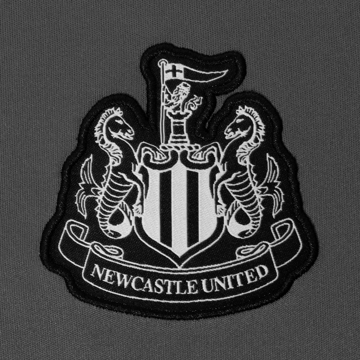 Newcastle United adults T-shirt in grey with club crest to chest.