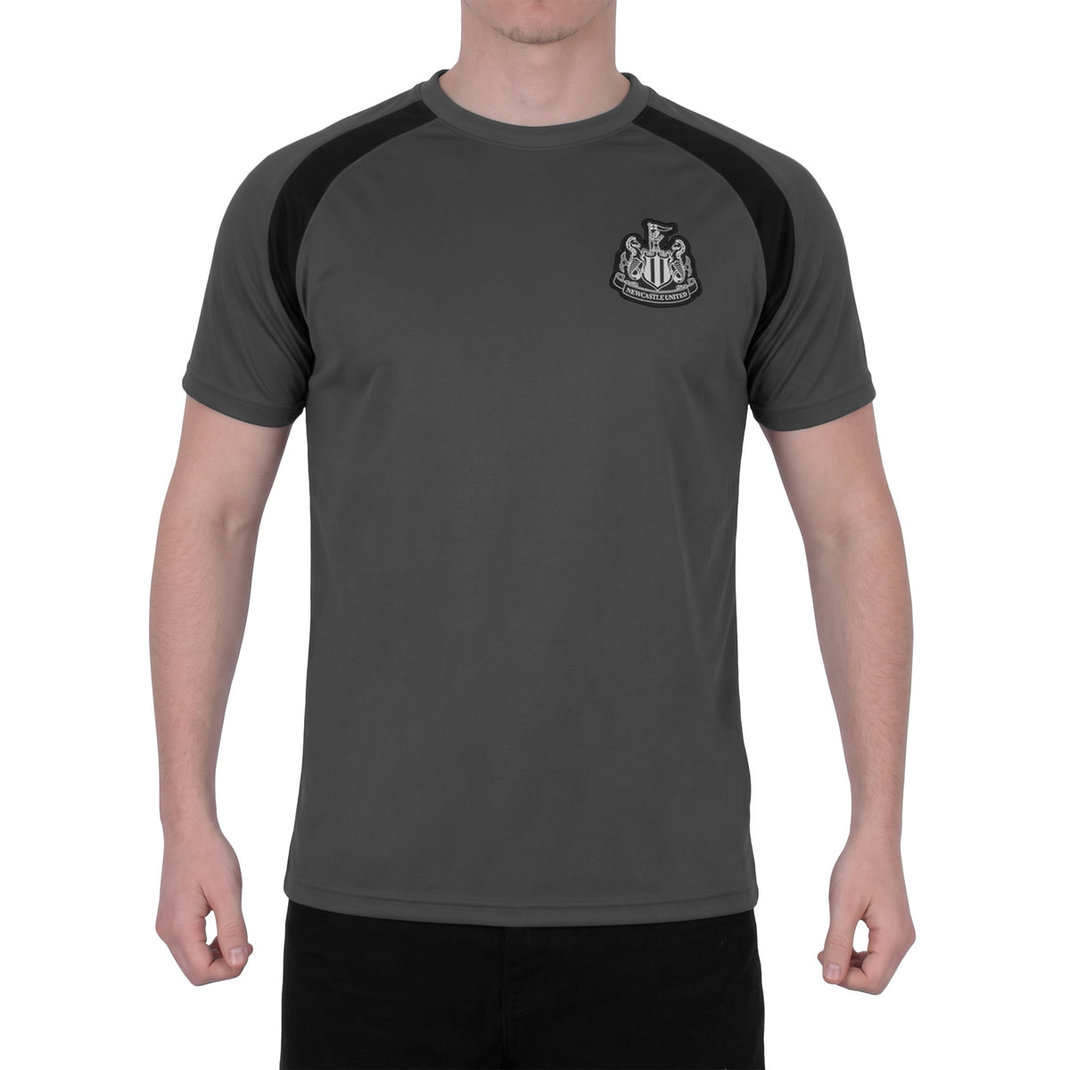 Newcastle United adults T-shirt in grey with club crest to chest.