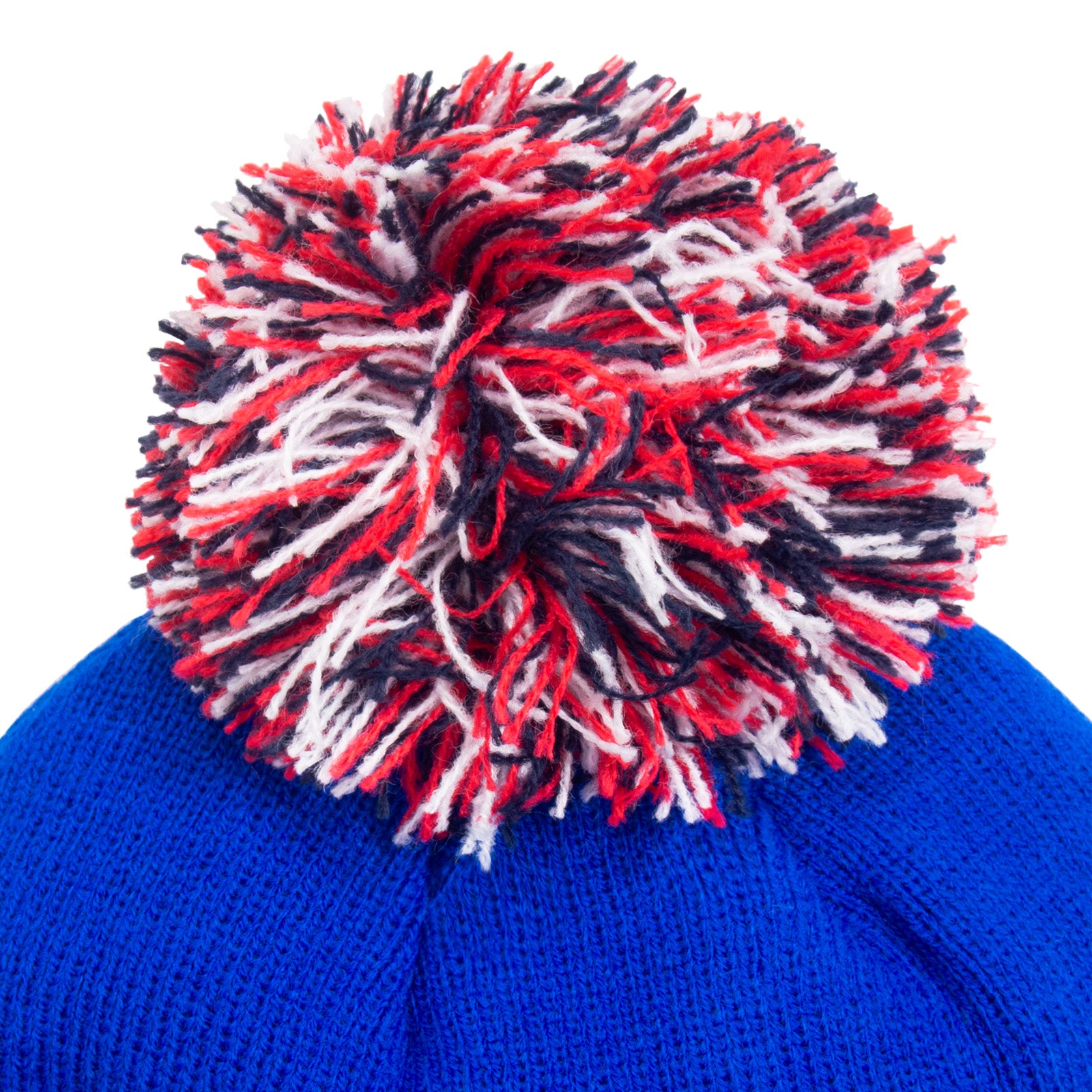 England knitted bobble hat royal blue