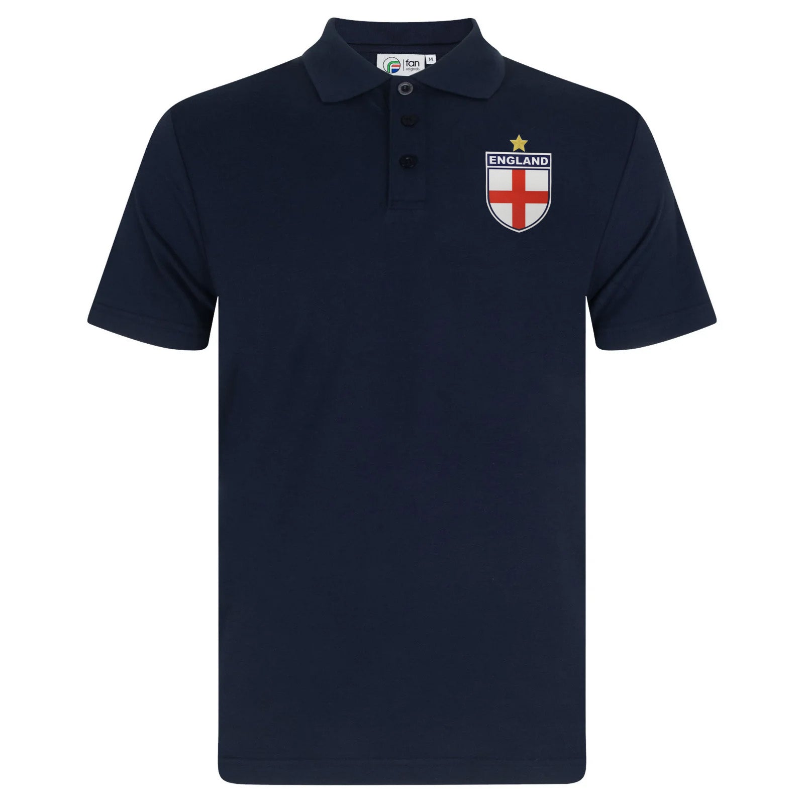 England retro polo shirt in navy with printed logo on the chest
