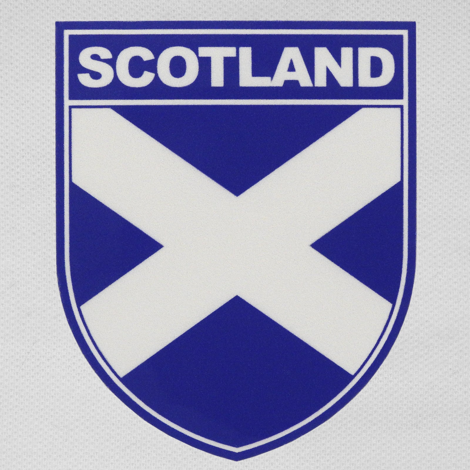 Scotland retro polo shirt in black, navy, royal & white with printed logo on the chest