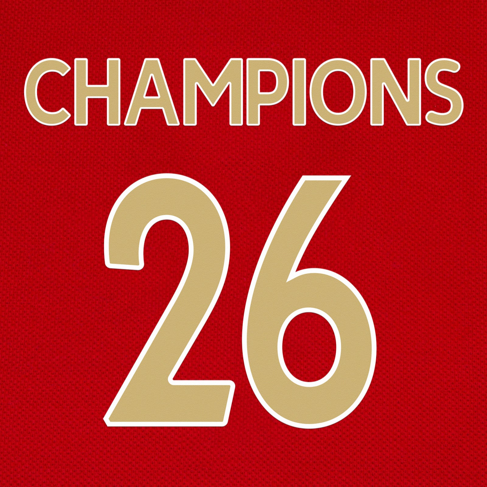 Arsenal polo shirt for adults in red featuring the club crest and Champions 2026 graphic to the chest