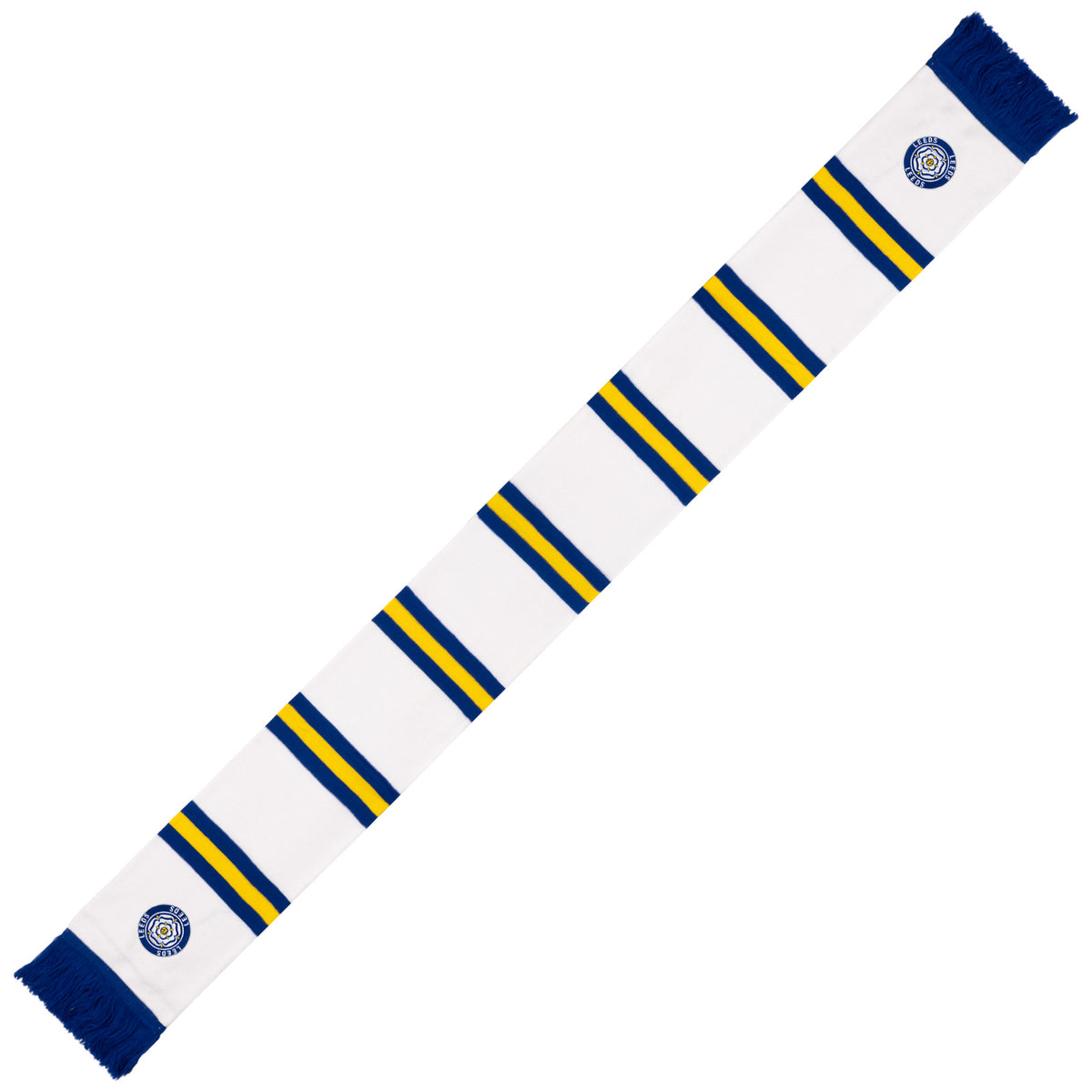 Leeds football scarf in retro kit colours