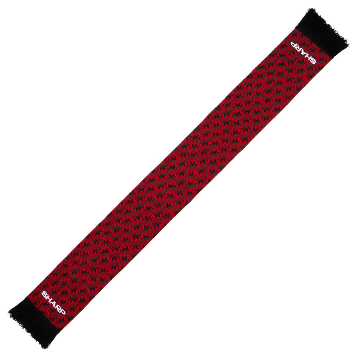 Man United football scarf in retro red 1990 home track jacket colours