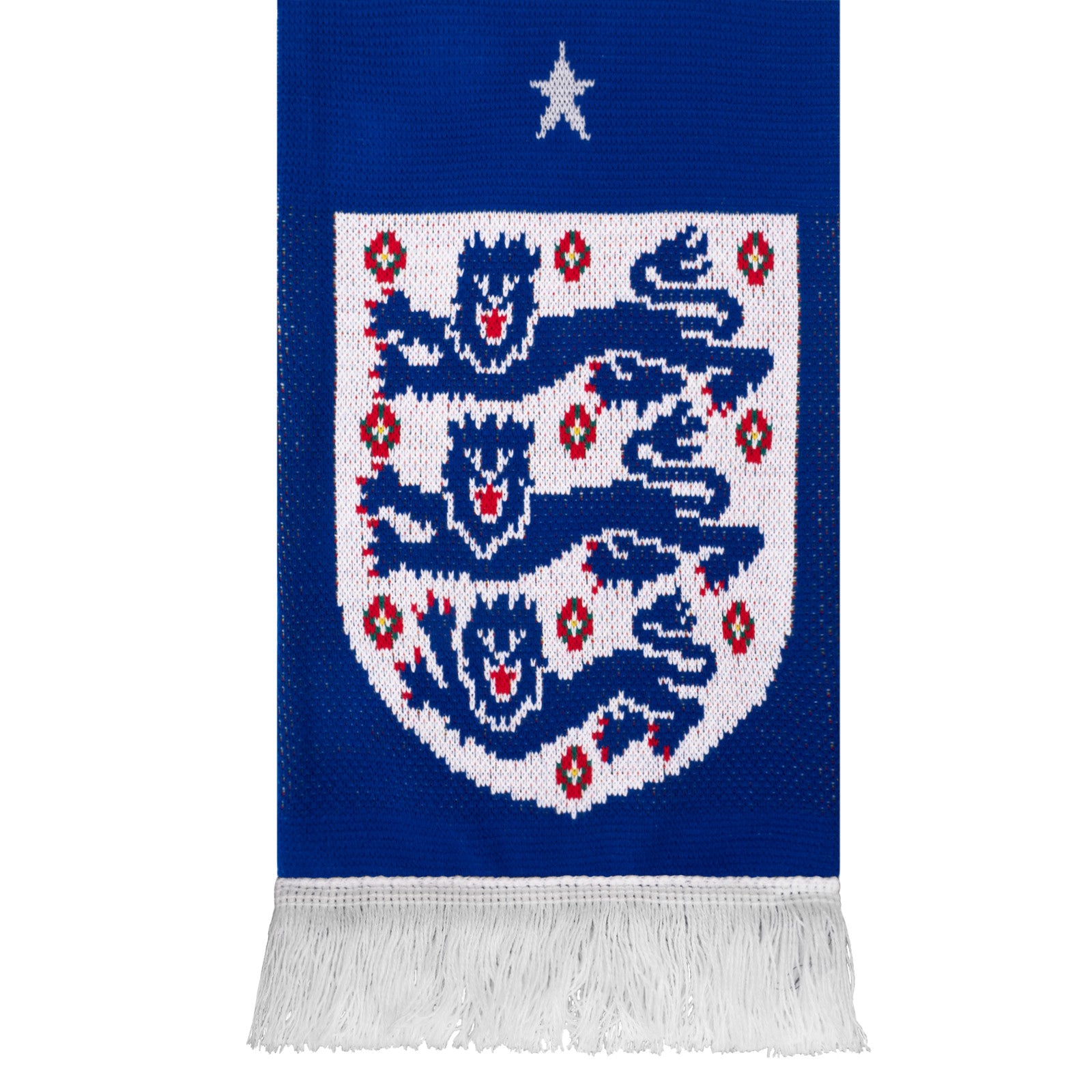 England knitted jacquard scarf blue