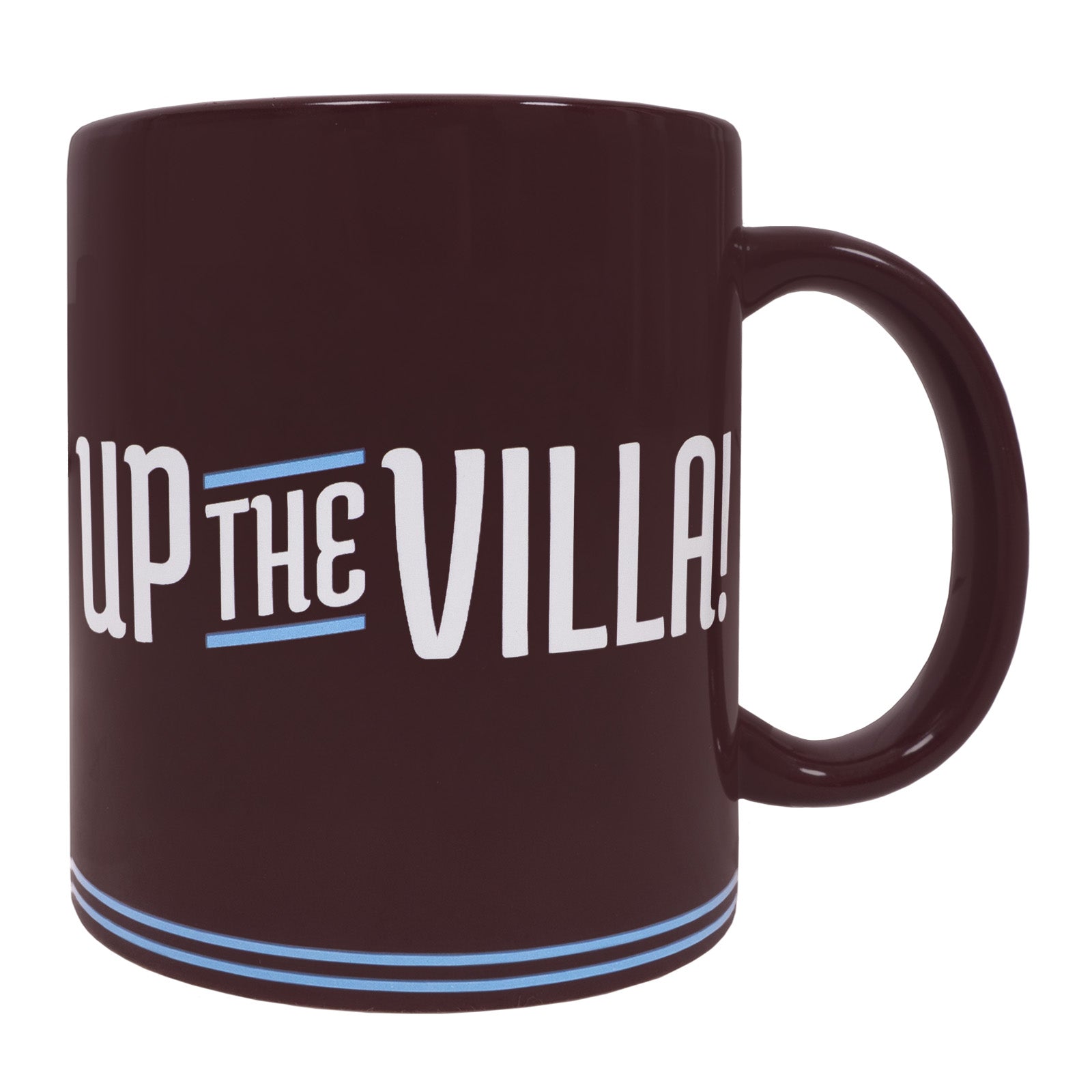 Aston Villa Mug in claret featuring the club crest and "Up the Villa" text to the sides