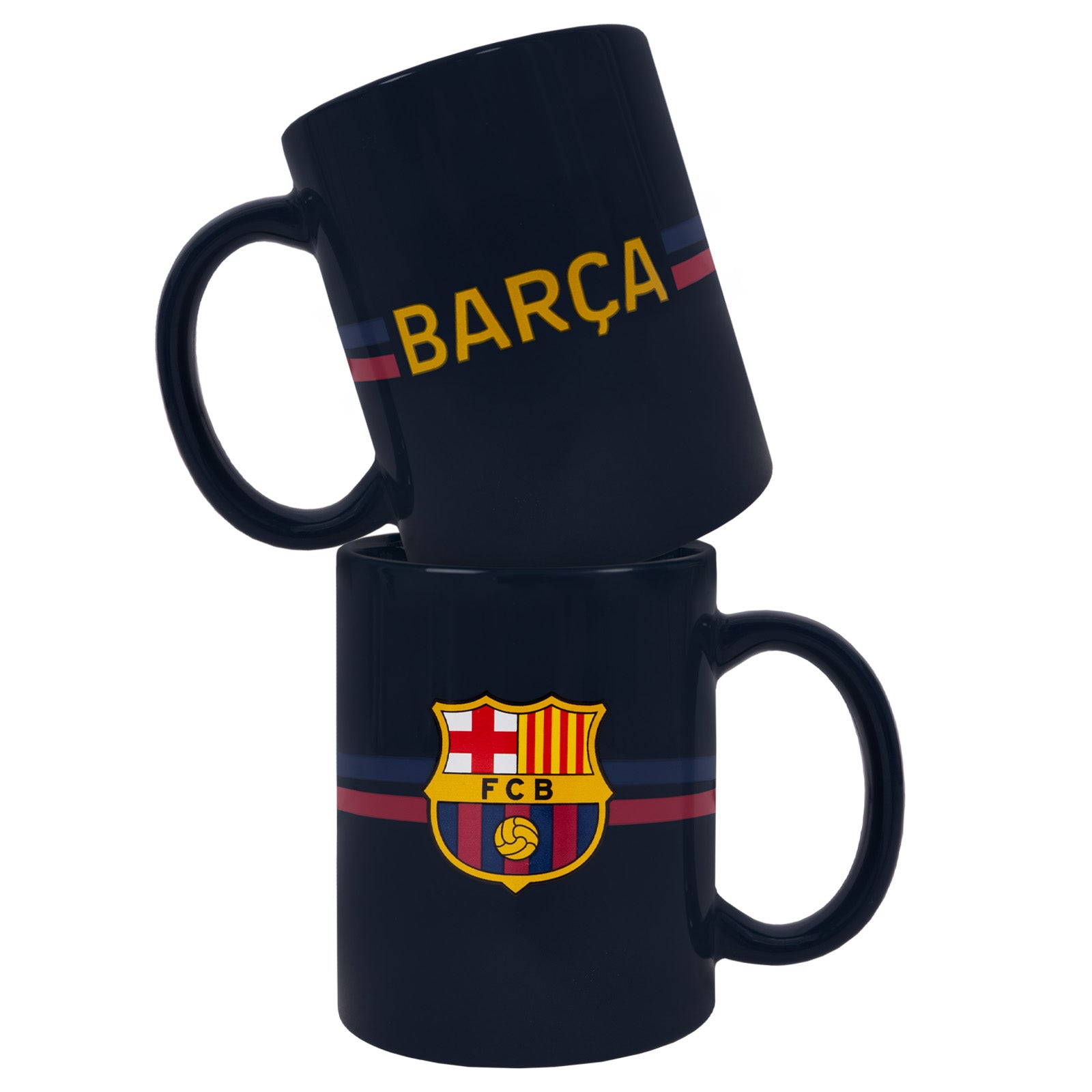 FC Barcelona Mug in blue featuring the club crest and "Barca" text to the sides