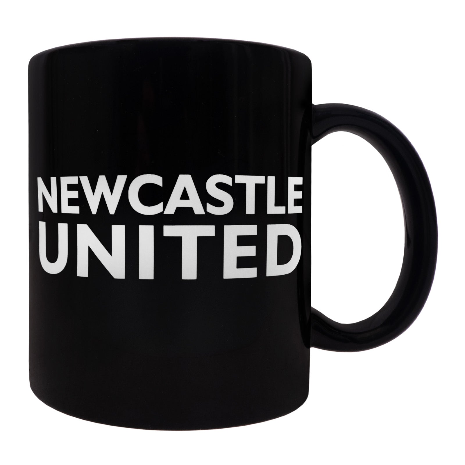 Newcastle United Mug in black featuring the club crest and name to the sides
