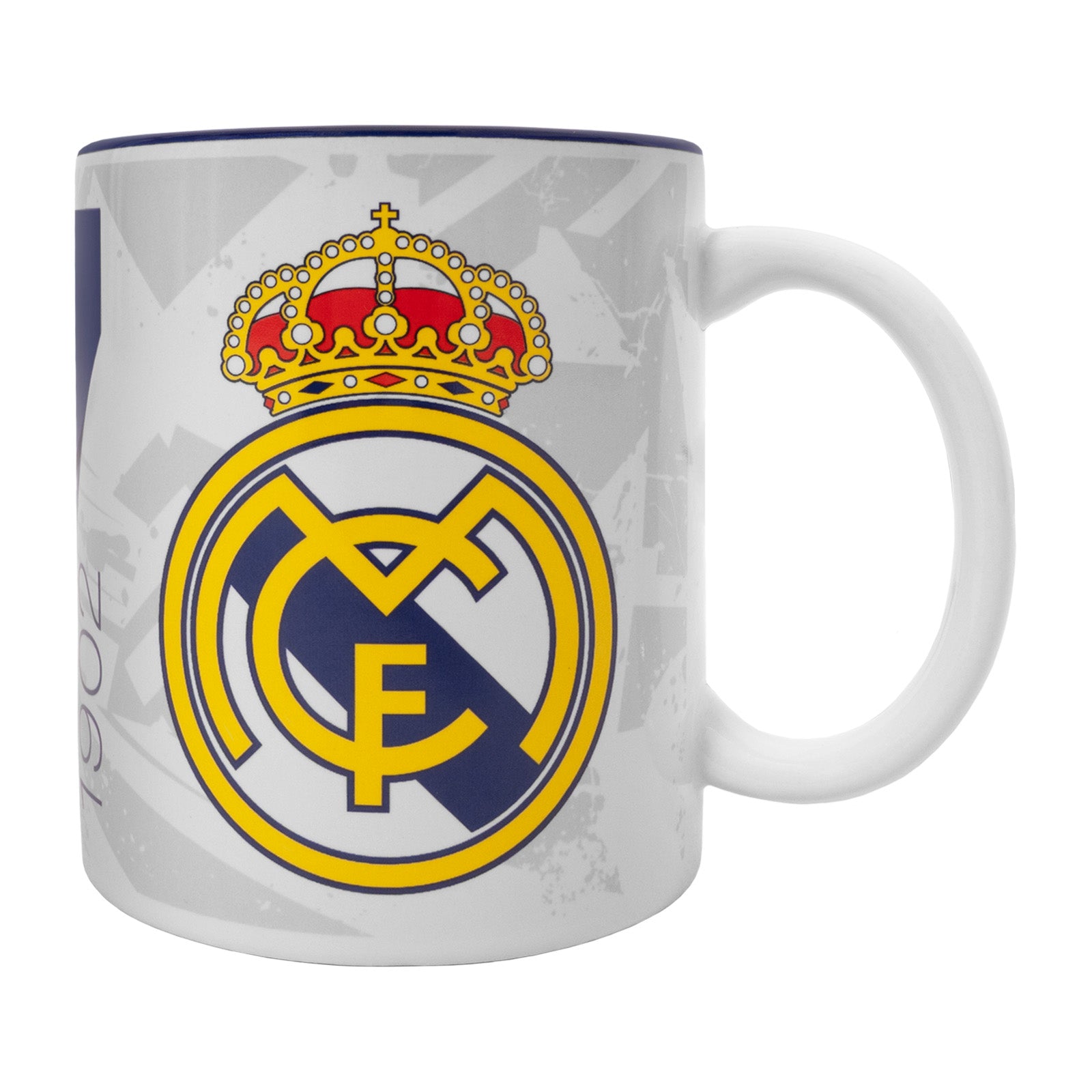 Real Madrid Mug in white featuring the club crest and iconic shirt numbers to the sides