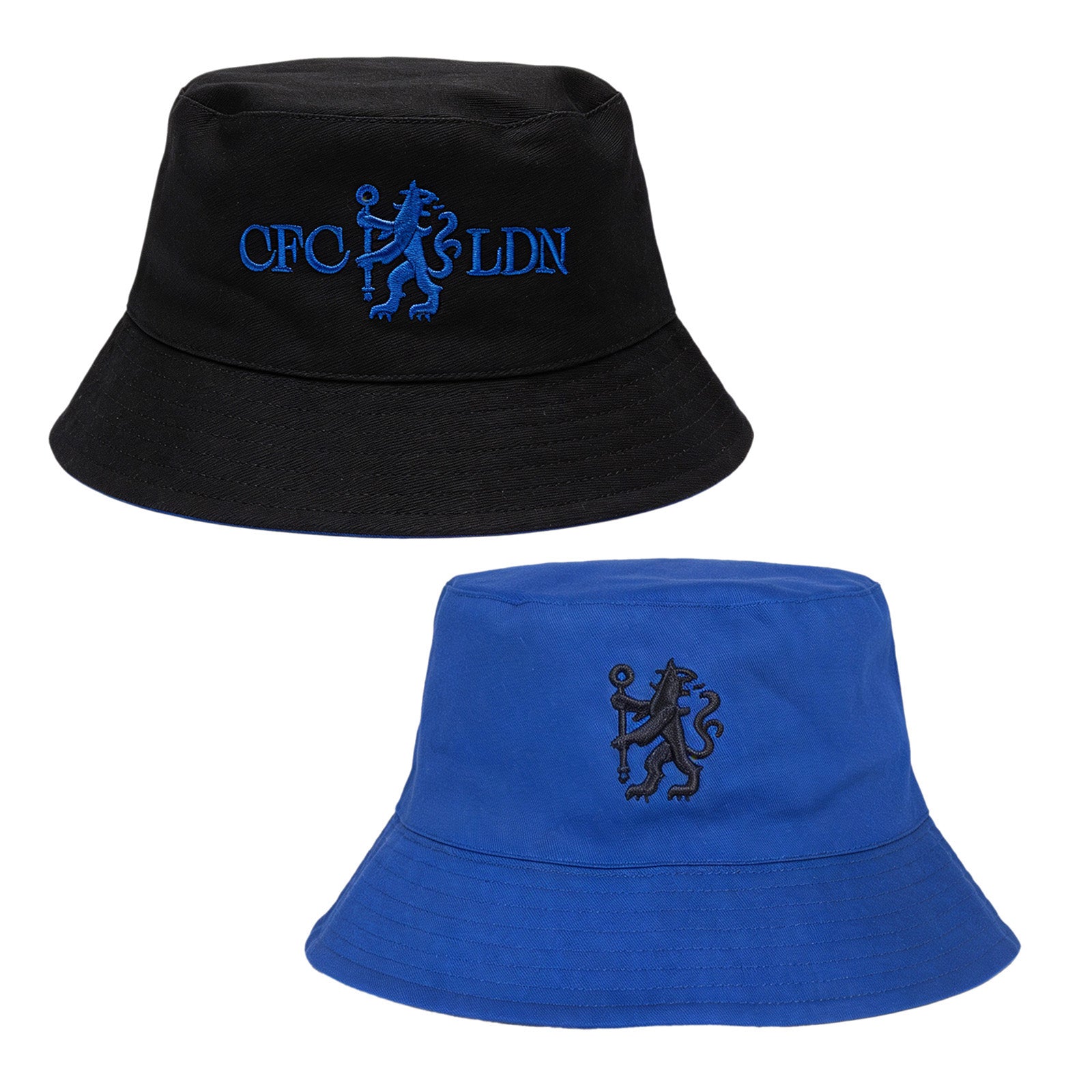 Chelsea reversible bucket hat in royal blue & black