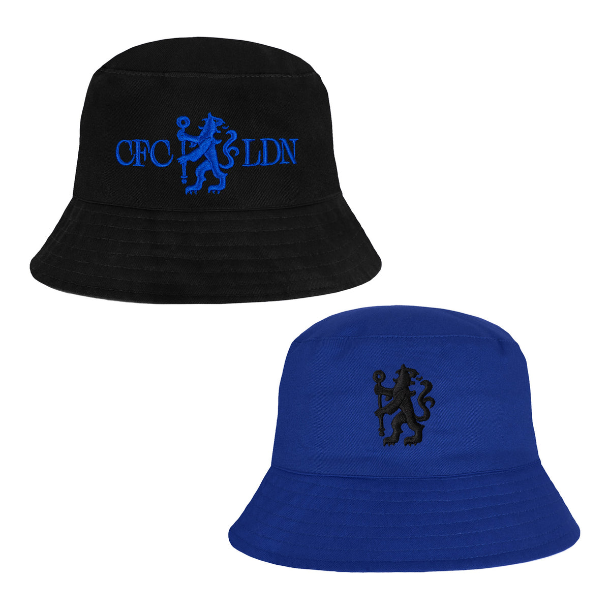 Chelsea reversible bucket hat in royal blue & black
