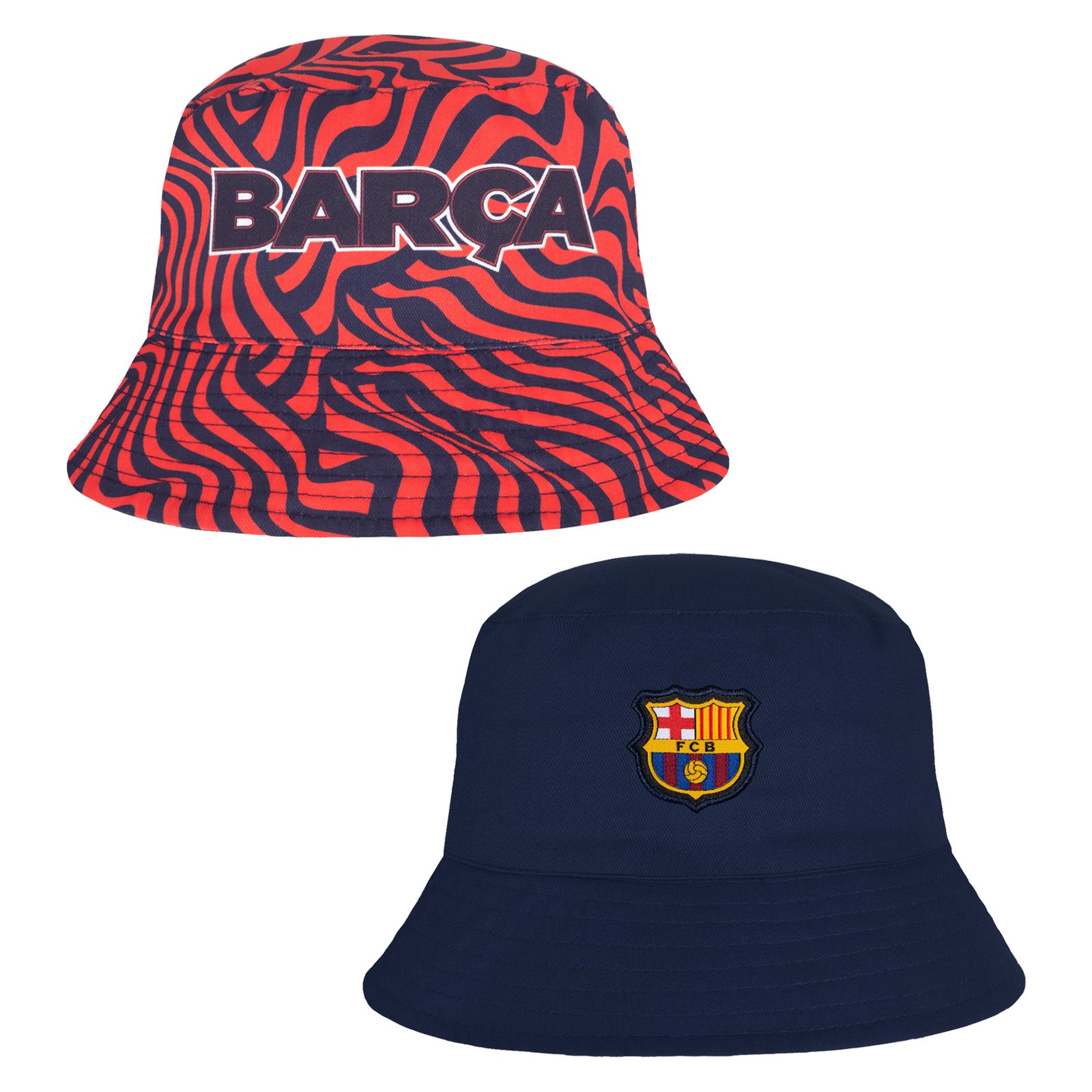 FC Barcelona reversible bucket hat in navy blue & claret
