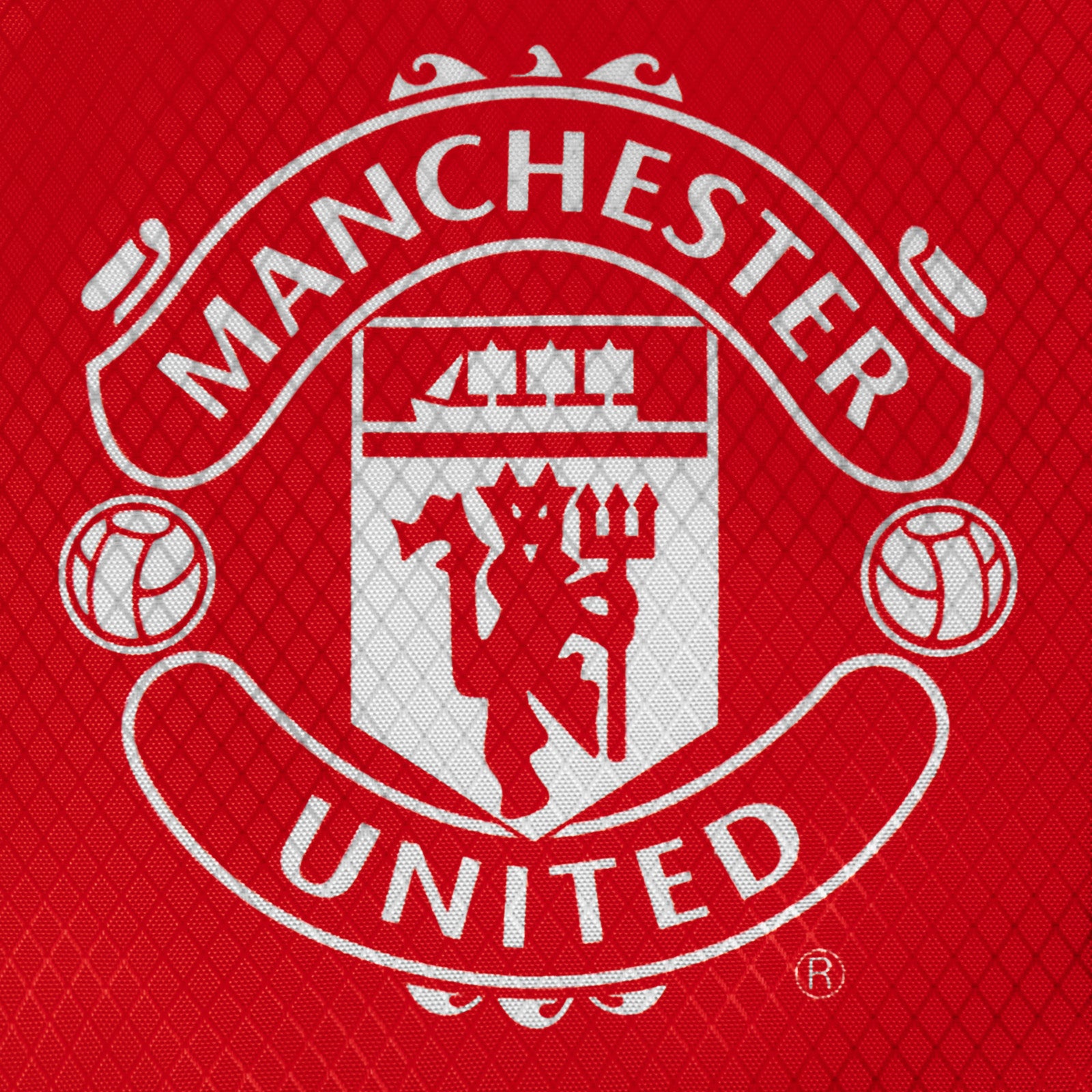 Manchester United Drawstring Gym Bag in black, red and grey, featuring the club crest and club branding