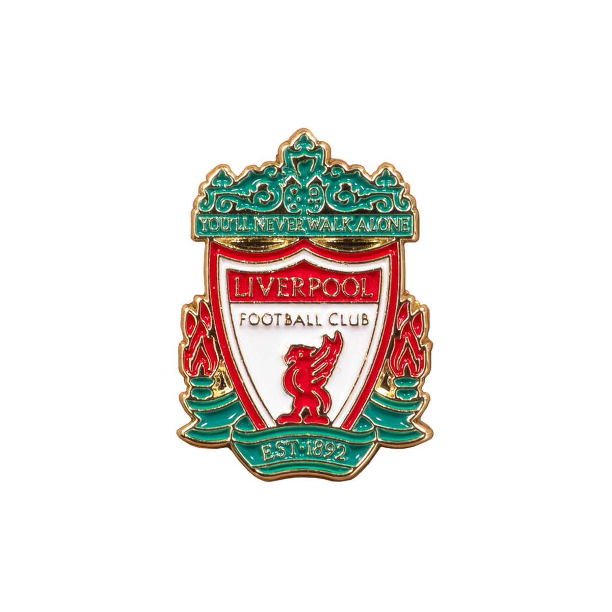 Liverpool keyring and badge set in gold featuring a full colour club crest
