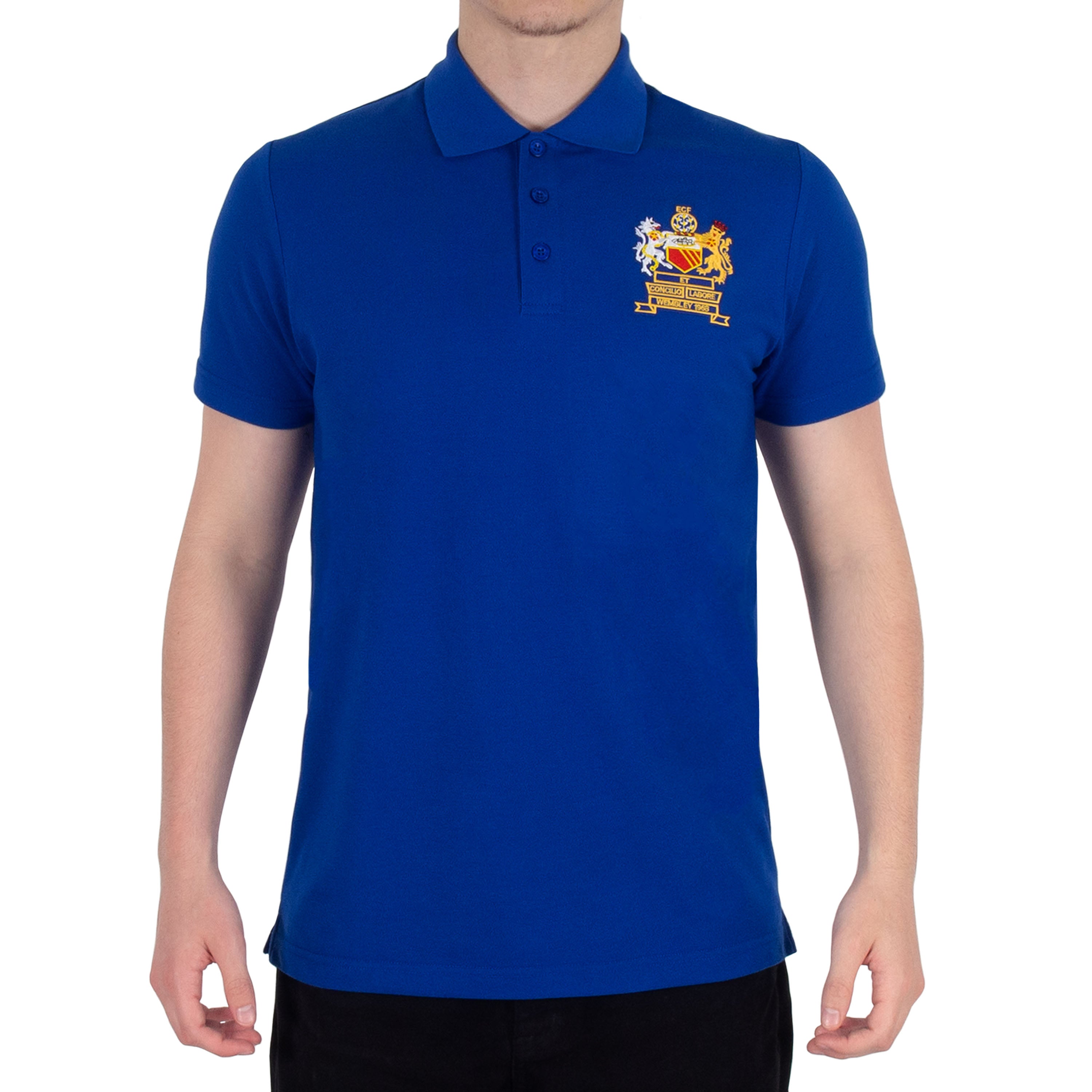 United retro polo shirt in royal blue 1968 European colours