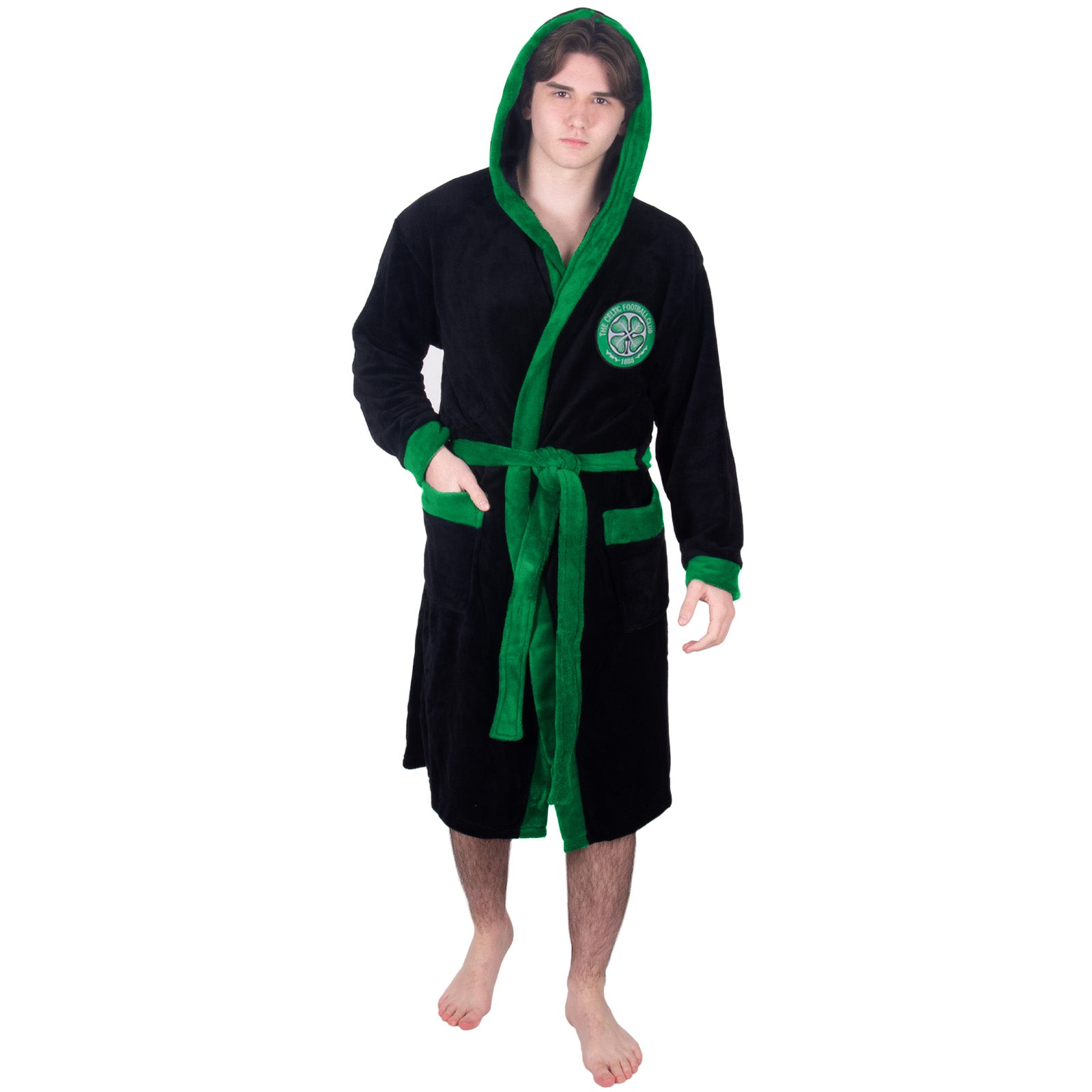 Celtic adults dressing gown in black with crest